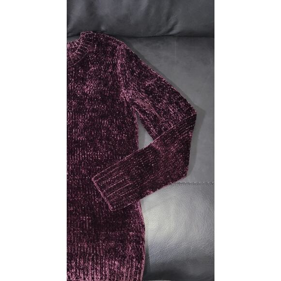 Orvis Sweater Women Sz. M Chenille Ribbed Tunic Length Plum Purple Cozy/Relaxed - Picture 2 of 10